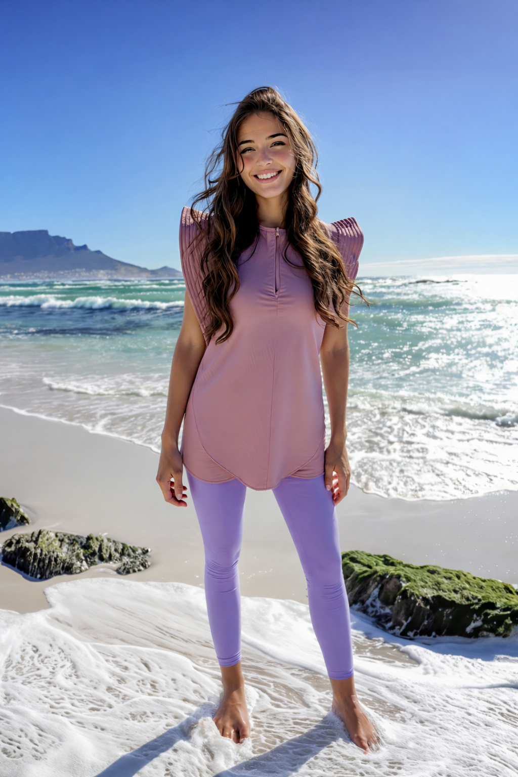 Bahr-bikini Vieux Rose — Maillot de Bain Fluide, Moderne et Pudique