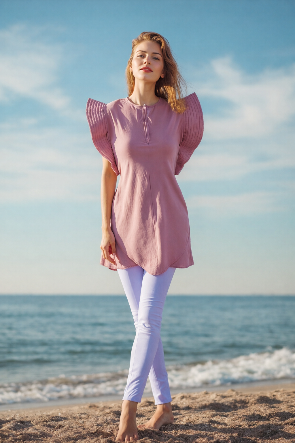 Bahr-bikini Vieux Rose — Maillot de Bain Fluide, Moderne et Pudique – Image 4