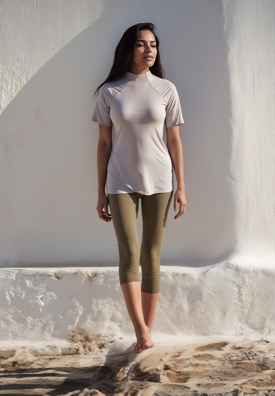 Bahr-bikini Taupe — Maillot de Bain Couvrant et Pudique Femme